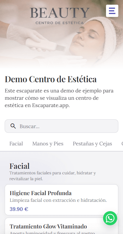 Demo Centro de estética